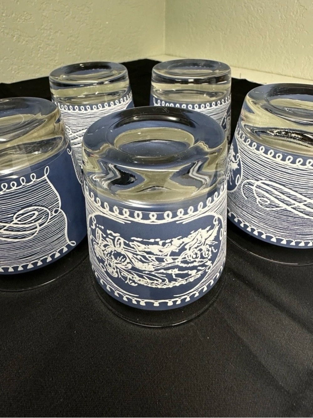 Currier and Ives Vintage High Ball Glasses